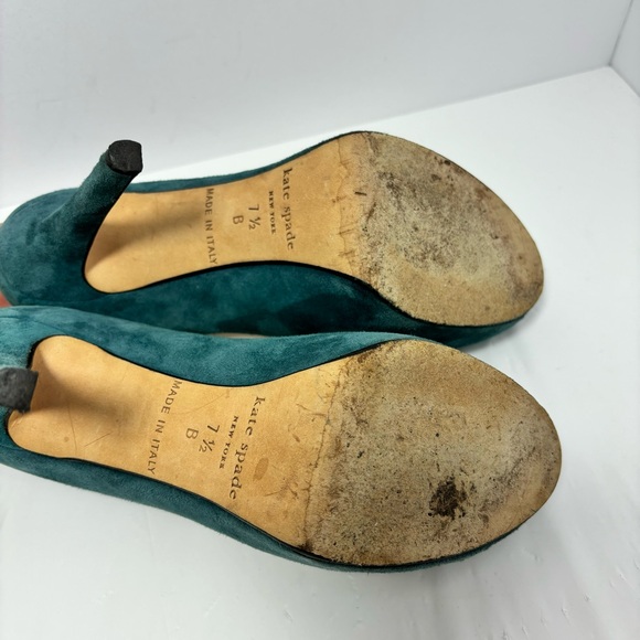 Kate Spade High Heels, Pumps, Shoes Turquoise Suede US Size 7.5 - Picture 11 of 13